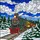 Stained Glass Steam Locomotive Train - Snowy Landscape Pine Trees Passenger Cars Winter Scene Stained Glass Suncatcher - 5