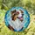 Happy Tri-Color Australian Shepherd Dog Stained Glass Art - Tiffany Style Mosaic Window Gift Stained Glass Suncatcher - 1