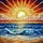 Radiant Sun Clouds Ocean Beach Seascape - Tiffany Stained Glass Sunrise Sunset Art Stained Glass Suncatcher - 5
