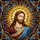 Jesus Christ Stained Glass Tiffany Style Radiant Halo Jewel Tones - Religious Decor Stained Glass Suncatcher - 5