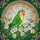 Green Lovebird Stained Glass Roses Mosaic - Tiffany Style Jewel Tones Home Decor Gift Stained Glass Suncatcher - 5