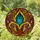 Tiffany Stained Glass Lily Petal Scroll Art Mosaic - Teal Turquoise Violet Gold Jewel Tones Stained Glass Suncatcher - 1