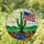 American Flag Saguaro Cactus Tiffany Stained Glass Desert Sun River Landscape Decor Stained Glass Suncatcher - 1