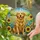 Golden Retriever Dog Stained Glass Tiffany Style Art Sunflowers & Colorful Flowers Mosaic Decor Stained Glass Suncatcher - 2