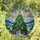 Vibrantly Decorated Christmas Tree Presents Winter Landscape - Tiffany Glass Holiday Decor Stained Glass Suncatcher - 1