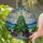 Vibrantly Decorated Christmas Tree Presents Winter Landscape - Tiffany Glass Holiday Decor Stained Glass Suncatcher - 2