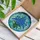 Blue Forget-Me-Not Bouquet with Green Leaves - Tiffany Stained Glass Mosaic Decor Stained Glass Suncatcher - 3