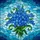 Blue Forget-Me-Not Bouquet with Green Leaves - Tiffany Stained Glass Mosaic Decor Stained Glass Suncatcher - 5