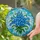 Blue Forget-Me-Not Bouquet with Green Leaves - Tiffany Stained Glass Mosaic Decor Stained Glass Suncatcher - 2