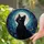 Black Cat Full Moon Cosmic Stained Glass Art - Jewel Tones Cat Lover Home Decor Gift Stained Glass Suncatcher - 2