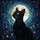 Black Cat Full Moon Cosmic Stained Glass Art - Jewel Tones Cat Lover Home Decor Gift Stained Glass Suncatcher - 5