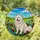 Fluffy Samoyed Dog Stained Glass Wildflower Hills Sky - Home Decor Gift for Dog Lovers Stained Glass Suncatcher - 1