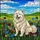Fluffy Samoyed Dog Stained Glass Wildflower Hills Sky - Home Decor Gift for Dog Lovers Stained Glass Suncatcher - 5