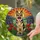 German Shepherd Stained Glass Art - Tiffany Style Dog Portrait Poppies Lupines Max Stained Glass Suncatcher - 2