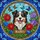 Smiling Tri-Color Australian Shepherd 'Bailey' Flowers Butterflies Stained Glass Mosaic Sky Art Stained Glass Suncatcher - 5