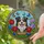 Smiling Tri-Color Australian Shepherd 'Bailey' Flowers Butterflies Stained Glass Mosaic Sky Art Stained Glass Suncatcher - 2