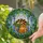 Sleeping Calico Cat Ginger Cat Flowerpot Stained Glass - Blue Wisteria Cat Lover Gift Stained Glass Suncatcher - 2