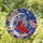 Red Cardinal Crescent Moon Stained Glass Flowers Sky Mosaic Translucent Jewel Tones Stained Glass Suncatcher - 1
