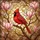 Red Cardinal Bird Stained Glass Art - Magnolia Branch Tiffany Style Home Decor Stained Glass Suncatcher - 5