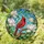 Red Cardinal Magnolia Stained Glass Tiffany Style Art - Nature Inspired Home Decor Gift Stained Glass Suncatcher - 1