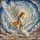 Angel Kneeling Praying Stained Glass - Celestial Sky Stars Tiffany Style Stained Glass Suncatcher - 5