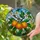 Tiffany Style Stained Glass Oranges Blossom Leaves Detailed Mosaic Art Stained Glass Suncatcher - 2
