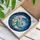 Crescent Moon Iridescent Poppies Dragonfly - Tiffany Glass Cosmic Teal Ocean Blue Stained Glass Suncatcher - 3
