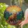 Grizzly Bear Stained Glass Sunset Mountain Evergreen Forest Autumn Foliage Decor Stained Glass Suncatcher - 2