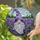 Intricate Stained Glass Gnome Lavender Garden Peach Berry Purple Hat Translucent Mosaic Stained Glass Suncatcher - 2