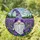 Intricate Stained Glass Gnome Lavender Garden Peach Berry Purple Hat Translucent Mosaic Stained Glass Suncatcher - 1