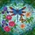 Dragonfly Butterfly Stained Glass Flowers & Leaves - Tiffany Style Mosaic Home Decor Gift Stained Glass Suncatcher - 5