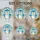Smiling Cartoon Penguin Rosy Cheeks Light Blue Scarf Earmuffs Winter Snowflakes Gift Stained Glass Suncatcher - 4