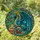 Majestic Teal Dragon Golden Teacup Old Books Stained Glass - Fantasy Floral Tiffany Art Stained Glass Suncatcher - 1