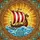 Viking Dragon Longship Celtic Knot Sunburst Ocean Waves Interwoven Mosaic Decor Stained Glass Suncatcher - 5