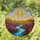 Jewel Tone Stained Glass River Sun - Spiky Flowers, Earthy Hills, Sky Clouds Scene Stained Glass Suncatcher - 1