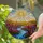 Jewel Tone Stained Glass River Sun - Spiky Flowers, Earthy Hills, Sky Clouds Scene Stained Glass Suncatcher - 2
