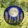Textured Full Moon Standing Stones Wildflowers Night Sky Tiffany Stained Glass Artwork Stained Glass Suncatcher - 1
