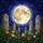 Textured Full Moon Standing Stones Wildflowers Night Sky Tiffany Stained Glass Artwork Stained Glass Suncatcher - 5