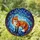 Majestic Red Fox Stained Glass, Tiffany Style Gnarled Tree & Mosaic Sky Decor Stained Glass Suncatcher - 1