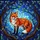 Majestic Red Fox Stained Glass, Tiffany Style Gnarled Tree & Mosaic Sky Decor Stained Glass Suncatcher - 5