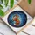 Majestic Red Fox Stained Glass, Tiffany Style Gnarled Tree & Mosaic Sky Decor Stained Glass Suncatcher - 3
