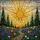 Tiffany Stained Glass Radiant Textured Sun Wildflower Path Evergreen Hilly Landscape Stained Glass Suncatcher - 5