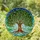 Glowing Jewel Tone Tree of Life Stained Glass Mosaic - Tiffany Home Window Art Stained Glass Suncatcher - 1