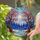 Gnarled Trees Pink Magenta Leaves White Moon Snow Forest River - Stained Glass Stained Glass Suncatcher - 2