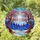 Gnarled Trees Pink Magenta Leaves White Moon Snow Forest River - Stained Glass Stained Glass Suncatcher - 1