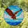Bald Eagle Flying Sky Clouds Ocean Intricate Stained Glass Look Jewel Tones Art Stained Glass Suncatcher - 1