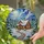 Glowing Stained Glass Snow Cabin Pine Trees Winter Night Scene Holiday Home Decor Stained Glass Suncatcher - 2