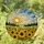 Sunflower Field Stained Glass Window Art - Radiant Sun Hills Trees Sky Home Decor Stained Glass Suncatcher - 1