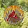 Red Cardinals Bird Nest Lavender Flowers Sunrise Sunset Sky - Stained Glass Window Art Stained Glass Suncatcher - 1