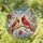 Highly Detailed Male Female Cardinal Stained Glass Red Tulips - Tiffany Window Art Stained Glass Suncatcher - 1